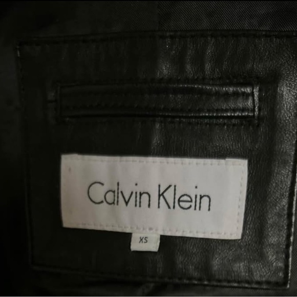 Calvin Klein Black Leather Jacket - Picture 4 of 5